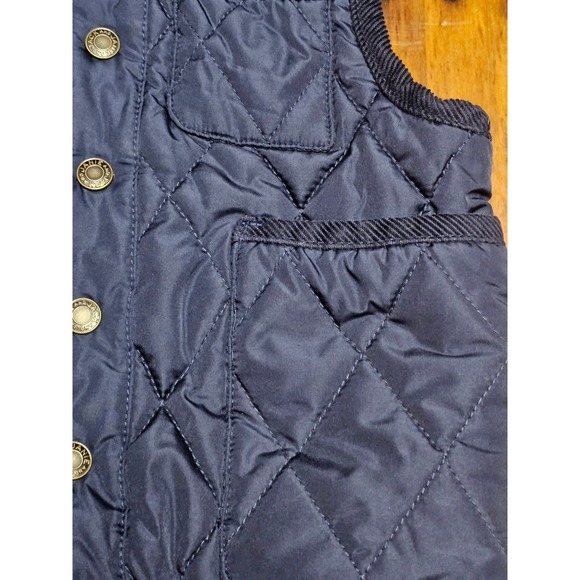 Janie and Jack Quilted Vest Navy Blue Puffer Snap Front 12-18m - Picture 2 of 7